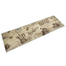 Berkfield Home Kitchen Rug Washable Coffee Brown 45x150 cm Velvet - thumbnail 2