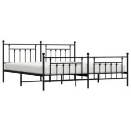 Berkfield Home Metal Bed Frame with Headboard & Footboard Black 200x200 cm - thumbnail 5