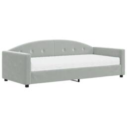 Berkfield Home Daybed with Mattress Light Grey 90x190 cm Velvet