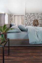 The Lyndon Company Luxury 100% Cotton 200 Thread Count Duvet Cover Set in Light Blue - Size: Single - thumbnail 2