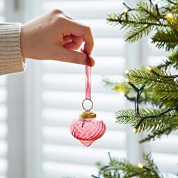 Paper High Set of 4 Keya Coloured Reclaimed Glass Raindrop Baubles - thumbnail 2