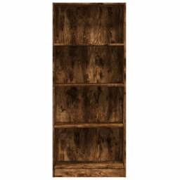 Berkfield Home Decorative Bookcase Smoked Oak 60x24x143 cm Engineered Wood in Brown - Size: 60 x 24 x 143 cm - thumbnail 4