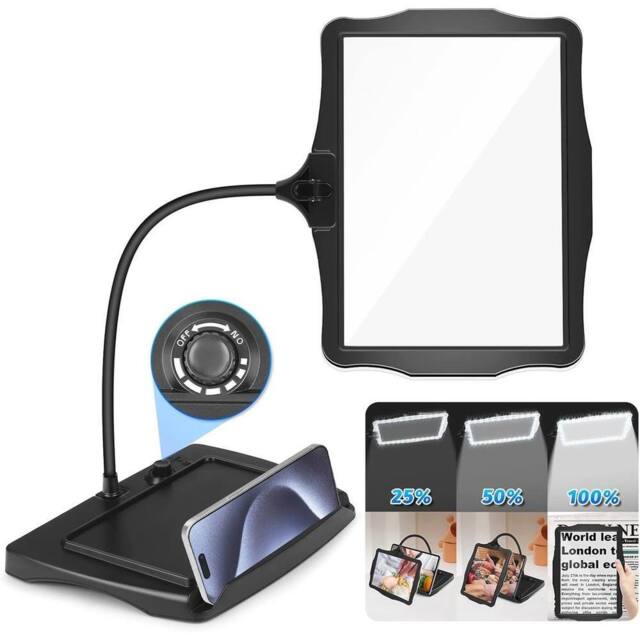 KORVIXA 10X Magnifying Glass Lamp LED Light in Black - image 1