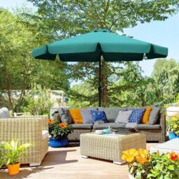Hinsinc Garden Parasol Patio Umbrella in Teal - Size: 0.6m2 - thumbnail 6