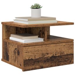 Berkfield Home Floating Nightstand Old Wood 40x31x27 cm Engineered Wood in Brown - Size: 40 x 31 x 27 cm - thumbnail 3