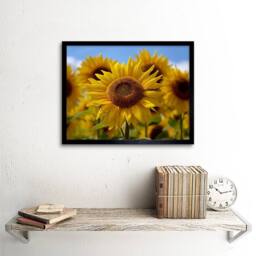 "Artery8 Composition Flower Sunflower Yellow Petal Macro Framed Wall Art Print - Size: W12"" x H16""" - thumbnail 2