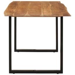 Berkfield Home Sturdy Dining Table 154x80x76 cm Solid Acacia Wood in Brown - Size: 154 x 80 x 76 cm - thumbnail 5