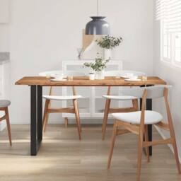 Berkfield Home Sturdy Dining Table 154x80x76 cm Solid Acacia Wood in Brown - Size: 154 x 80 x 76 cm - thumbnail 1