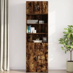 Berkfield Home Wall Cabinet Smoked Oak 70x42.5x40 cm Engineered Wood in Brown - thumbnail 3