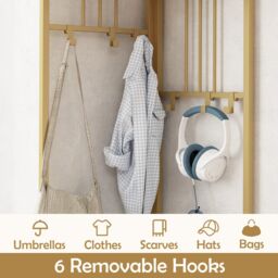Costway 4-Tier Coat Rack 180cm Tall Entryway Shoes Shelf Organizer-White in White - thumbnail 2