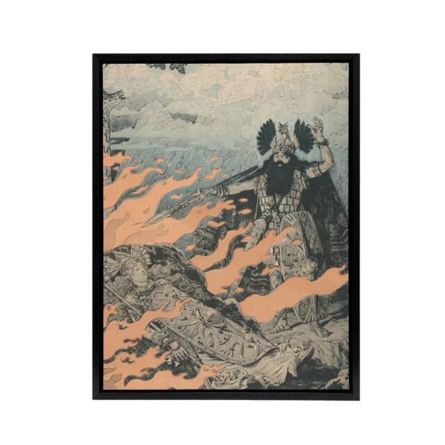 "Artery8 Poster for the Valkyrie Opera by Wagner Grasset Framed Canvas Wall Art - Size: W12"" x H16""" - image 1