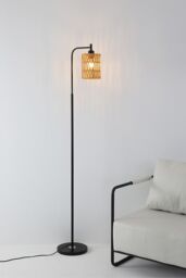 Living and Home Modern Cylindrical Rope Floor Lamp - thumbnail 6