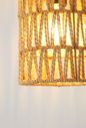 Living and Home Modern Cylindrical Rope Floor Lamp - thumbnail 5