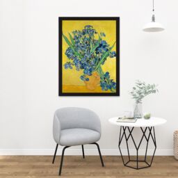 "Artery8 Wall Art Print Van Gogh Irises Painting Large Framed Wall Décor Art in White - Size: W18"" x H24""" - thumbnail 2