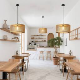 NIVOR 1 Light Farmhouse Boho Wooden Caged Pendant E27 Dimmable Adjustable in Tan - thumbnail 6