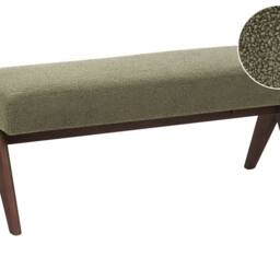 Wyld and Coco Boucle Bench Green and Brown with Rubberwood Legs - thumbnail 2