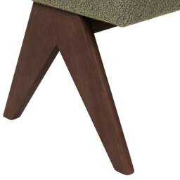 Wyld and Coco Boucle Bench Green and Brown with Rubberwood Legs - thumbnail 7