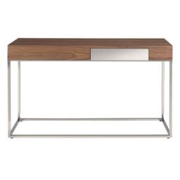 Angel Cerda Walnut-Veneer Console Table with Chrome Legs in Brown - thumbnail 2