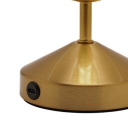 Hestia Small Etched Glass Bronze USB LED Touch Table Lamp in Gold - thumbnail 5