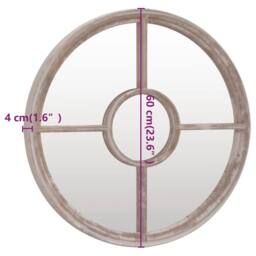 Berkfield Home Garden Mirror Sand 60x4 cm Iron Round for Outdoor Use in Beige - thumbnail 6
