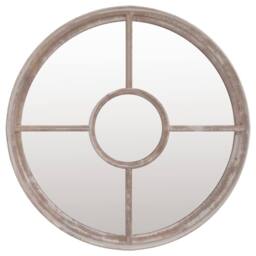 Berkfield Home Garden Mirror Sand 60x4 cm Iron Round for Outdoor Use in Beige
