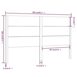 Berkfield Home Headboard 206x4x100 cm Solid Wood Pine in Brown - Size: 206 x 4 x 100 cm - thumbnail 6