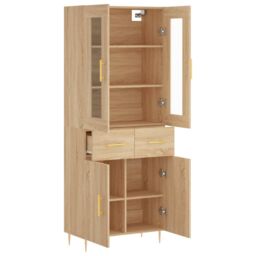 Berkfield Home Highboard Sonoma Oak 69.5x34x180 cm Engineered Wood in Brown - thumbnail 4