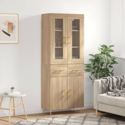 Berkfield Home Highboard Sonoma Oak 69.5x34x180 cm Engineered Wood in Brown
