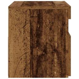 Berkfield Home Bedside Cabinet with LED Lights Old Wood 60x35x40 cm Engineered Wood in Brown - Size: 60 x 35 x 40 cm - thumbnail 8