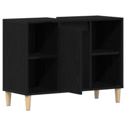 Berkfield Home Sink Cabinet Black Oak 80x33x60 cm Engineered Wood - Size: 80 x 33 x 60 cm - thumbnail 1