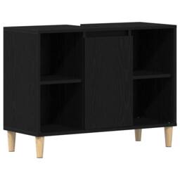 Berkfield Home Sink Cabinet Black Oak 80x33x60 cm Engineered Wood - Size: 80 x 33 x 60 cm - thumbnail 5