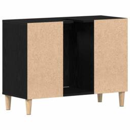 Berkfield Home Sink Cabinet Black Oak 80x33x60 cm Engineered Wood - Size: 80 x 33 x 60 cm - thumbnail 8