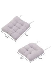 Living and Home 2 Pcs Outdoor Garden Chair Cushion Dining Chair Pad in Grey - thumbnail 2