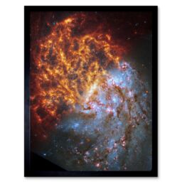 "Artery8 NASA Hubble James Webb Telescope Spiral Galaxy NGC 1087 Framed Art in Black - Size: W12"" x H16""" - thumbnail 1