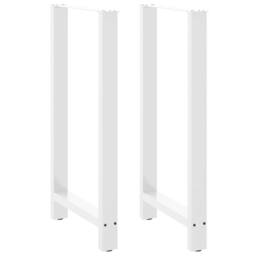 Berkfield Home Coffee Table Legs White 2 pcs 60x(110-111) cm Steel - thumbnail 1