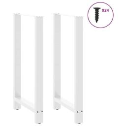 Berkfield Home Coffee Table Legs White 2 pcs 60x(110-111) cm Steel - thumbnail 3