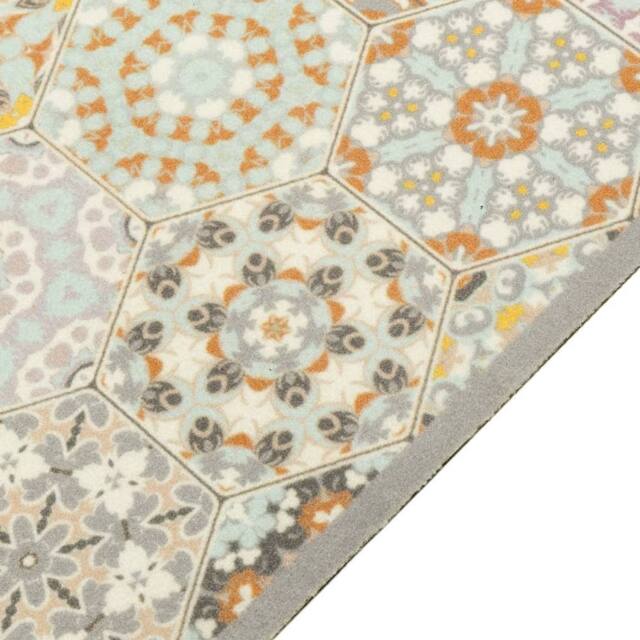 Berkfield Home Kitchen Rug Washable Hexagon Pastel 60x300 cm Velvet - image 1