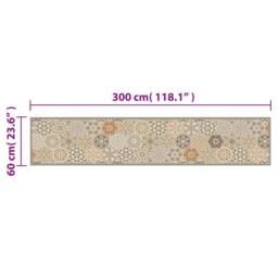 Berkfield Home Kitchen Rug Washable Hexagon Pastel 60x300 cm Velvet - thumbnail 5