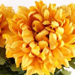 Leaf Pack of 6 x 75cm Extra Large Reflex Chrysanthemum - Gold in Yellow - Size: 6 x 75 cm - thumbnail 5