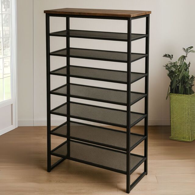 Rafaelo Mobilia 8-Tier Shoe Rack With Detachable Mesh in Brown - image 1