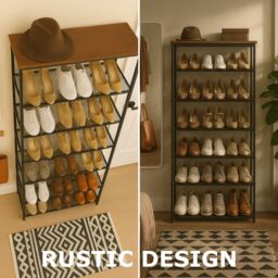 Rafaelo Mobilia 8-Tier Shoe Rack With Detachable Mesh in Brown - thumbnail 6