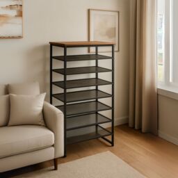Rafaelo Mobilia 8-Tier Shoe Rack With Detachable Mesh in Brown - thumbnail 2