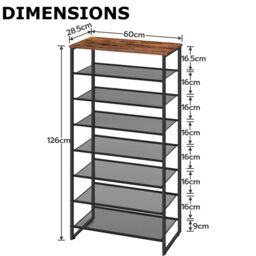 Rafaelo Mobilia 8-Tier Shoe Rack With Detachable Mesh in Brown - thumbnail 8