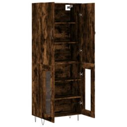 Berkfield Home Highboard Smoked Oak 69.5x34x180 cm Engineered Wood in Brown - thumbnail 4