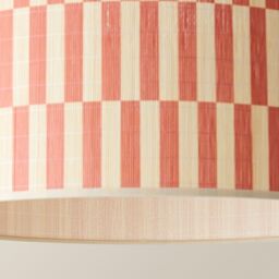 ValueLights Lori Orange Checker Bamboo Drum Easy Fit Ceiling Light Lamp Shade - thumbnail 5