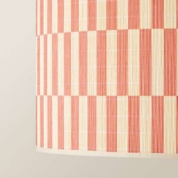 ValueLights Lori Orange Checker Bamboo Drum Easy Fit Ceiling Light Lamp Shade - thumbnail 4
