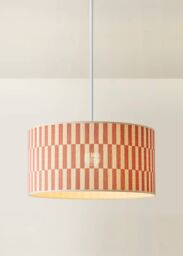 ValueLights Lori Orange Checker Bamboo Drum Easy Fit Ceiling Light Lamp Shade - thumbnail 2