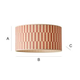 ValueLights Lori Orange Checker Bamboo Drum Easy Fit Ceiling Light Lamp Shade - thumbnail 8