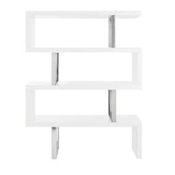 Angel Cerda White Gloss MDF & Chrome Steel Shelving Unit - thumbnail 2