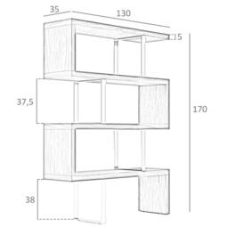 Angel Cerda White Gloss MDF & Chrome Steel Shelving Unit - thumbnail 8